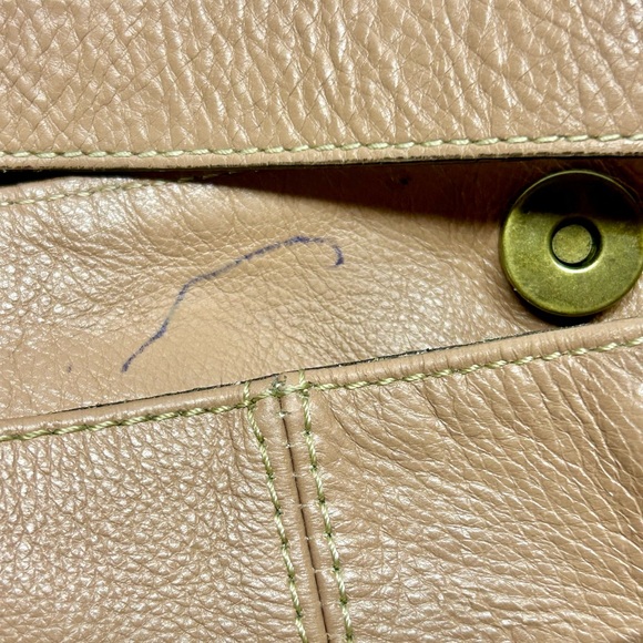 Toscani Italian Leather Handbag Purse Double Handle Pink Tan 14.5" x 17" - Picture 11 of 11